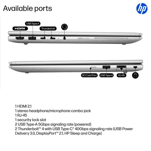 HP EliteBook 6 G1i 14 inch Notebook AI PC Wolf Pro Security Edition Intel Core Ultra 5 235U Laptop 35.6 cm (14") Touchscreen WUXGA 16 GB DDR5-SDRAM 512 GB SSD Windows 11 Pro Silver