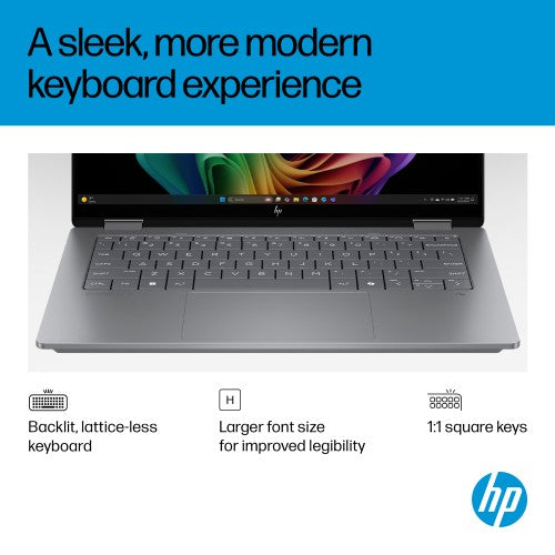 HP OmniBook X FlipNGAI 14-fk0004na Copilot+ PC AMD Ryzen™ AI 5 340 Hybrid (2-in-1) 35.6 cm (14") Touchscreen 2K 16 GB LPDDR5x-SDRAM 512 GB SSD Wi-Fi 7 (802.11be) Windows 11 Home Silver