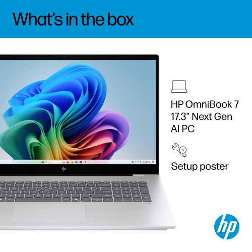 HP OmniBook 7 17-dc0005na Copilot+ PC Intel Core Ultra 5 226V Laptop 43.9 cm (17.3") Touchscreen Full HD 16 GB LPDDR5x-SDRAM 512 GB SSD Wi-Fi 6E (802.11ax) Windows 11 Home Silver