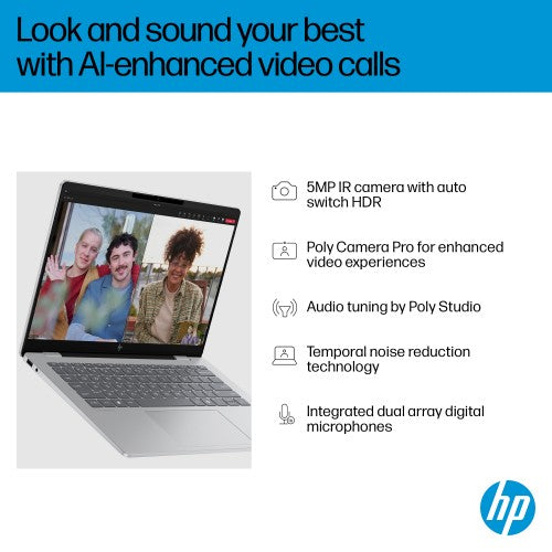 HP OmniBook 7 Laptop AI 14-fr0002nax Intel Core Ultra 7 255H 35.6 cm (14") 2K 32 GB LPDDR5-SDRAM 1 TB SSD Wi-Fi 6E (802.11ax) Windows 11 Home AI PC Silver