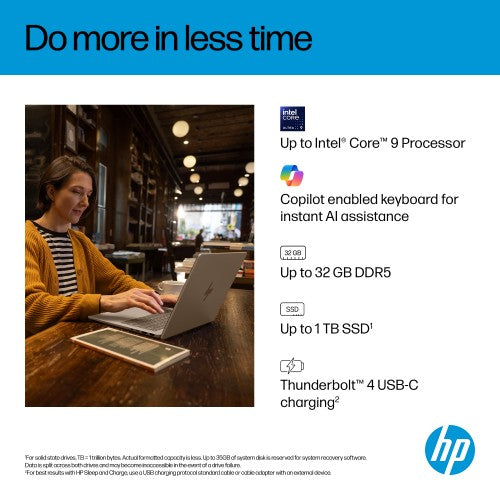 HP OmniBook 7 Laptop 14-fs0000nax 35.6 cm (14") 2K 24 GB LPDDR5-SDRAM 1 TB SSD Wi-Fi 6E (802.11ax) Windows 11 Home Silver
