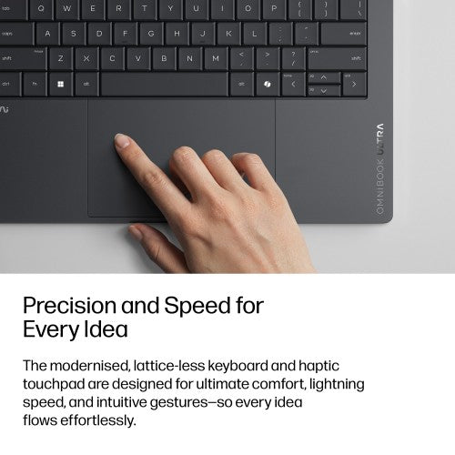 HP OmniBook Ultra Laptop Next Gen AI 14-kd0001nax Copilot+ PC Intel Core Ultra 7 356H 35.6 cm (14") Touchscreen 3K 16 GB LPDDR5x-SDRAM 512 GB SSD Wi-Fi 7 (802.11be) Windows 11 Home Black, Grey