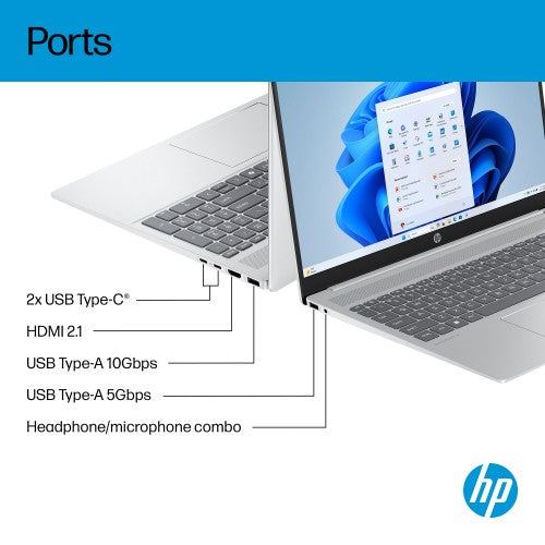 HP OmniBook 5 Laptop 16-ba1007nax Intel® Core™ i7 40.6 cm (16") 2K 16 GB LPDDR5x-SDRAM 512 GB SSD Wi-Fi 6 (802.11ax) Windows 11 Home Silver