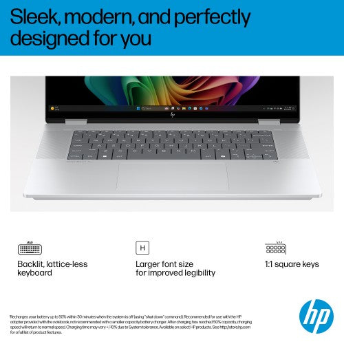 HP OmniBook X FlipNGAI 16-as0004na Copilot+ PC Intel Core Ultra 5 226V Hybrid (2-in-1) 40.6 cm (16") Touchscreen 2K 16 GB LPDDR5x-SDRAM 512 GB SSD Wi-Fi 7 (802.11be) Windows 11 Home Silver