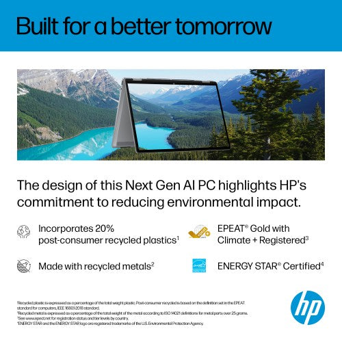 BG3E4EA#ABU | HP OmniBook X FlipNGAI 14-fk0004na Copilot+ PC AMD Ryzen™ AI 5 340 Hybrid (2-in-1) 35.6 cm (14") Touchscreen 2K 16 GB LPDDR5x-SDRAM 512 GB SSD Wi-Fi 7 (802.11be) Windows 11 Home Silver