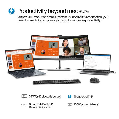 8K157UT#ABU | HP Series 7 Pro 34 inch WQHD Conferencing Monitor - 734pm