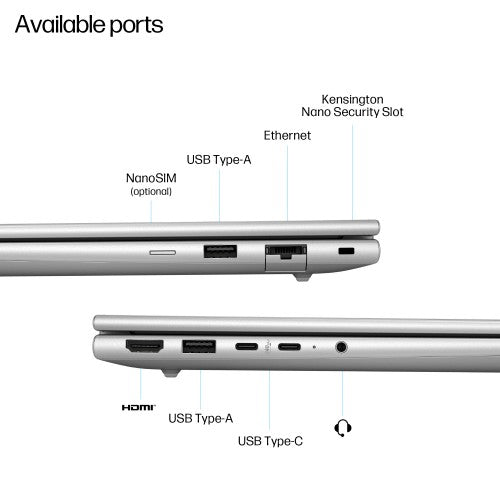 HP EliteBook 6 G1a Next Gen AI PC Wolf Pro Security Edition Copilot+ PC AMD Ryzen™ AI 5 340 Laptop 35.6 cm (14") Touchscreen WUXGA 16 GB DDR5-SDRAM 512 GB SSD Wi-Fi 7 (802.11be) Windows 11 Pro Silver