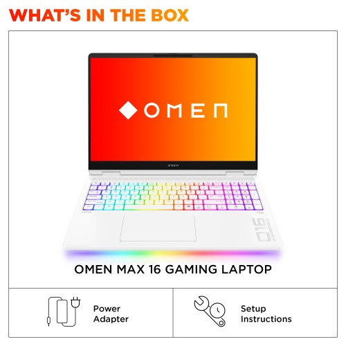 BQ5C0EA#ABU | HP OMEN MAX Gaming 16-ah0005na Intel Core Ultra 7 255HX Laptop 40.6 cm (16") WQXGA 32 GB DDR5-SDRAM 1 TB SSD NVIDIA GeForce RTX 5070 Ti Wi-Fi 7 (802.11be) Windows 11 Home AI PC White