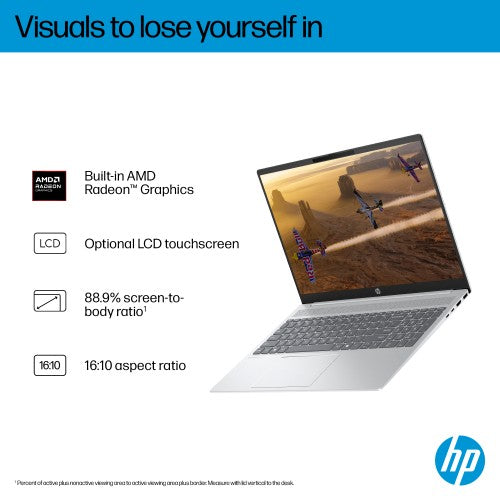 HP OmniBook 5 Laptop 16-bc1006nax 40.6 cm (16") 2K 8 GB LPDDR5-SDRAM 512 GB SSD Wi-Fi 6 (802.11ax) Windows 11 Home Silver