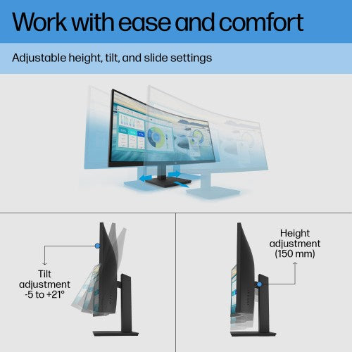 21Y56AA#ABU | HP P34hc G4 WQHD USB-C Curved Monitor