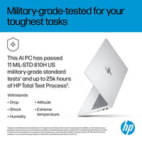 HP OmniBook 7 AI 14-fr0004na Intel Core Ultra 7 255U Laptop 35.6 cm (14") 2K 16 GB LPDDR5-SDRAM 1 TB SSD Wi-Fi 7 (802.11be) Windows 11 Home AI PC Silver