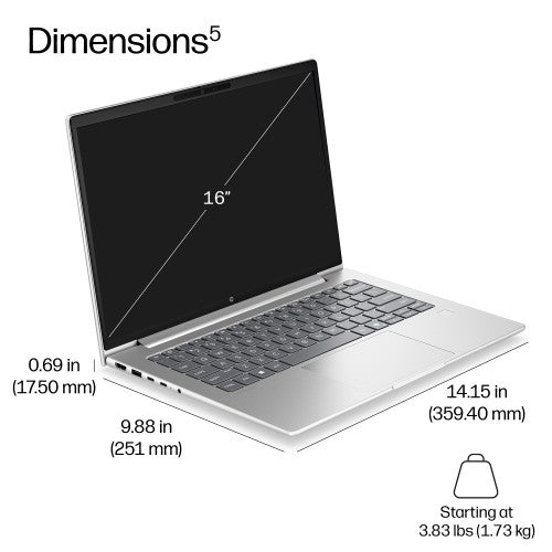 DM9J3EA#ABU | HP ProBook 4 G2i 16 inch Notebook Next Gen AI PC Wolf Pro Security Edition Copilot+ PC Intel Core Ultra 7 Laptop 40.6 cm (16") WUXGA 16 GB DDR5-SDRAM 512 GB SSD Wi-Fi 7 (802.11be) Windows 11 Pro Silver