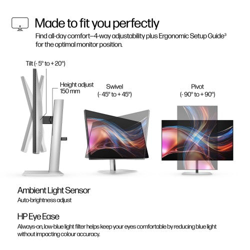 8J9E6AA | HP Series 7 Pro 27 inch QHD Thunderbolt 4 Monitor - 727pu