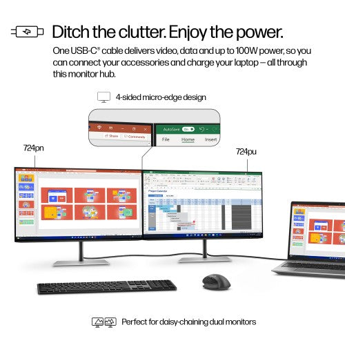 8Y2F7E9#ABU | HP Series 7 Pro 24 inch WUXGA USB-C Monitor - 724pu