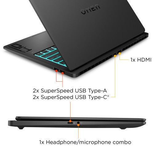 C09JXEA#ABU | HP OMEN Transcend 14-fb1009na Intel Core Ultra 9 285H Laptop 35.6 cm (14") 3K 32 GB LPDDR5x-SDRAM 1 TB SSD NVIDIA GeForce RTX 5070 Wi-Fi 7 (802.11be) Windows 11 Home AI PC Black