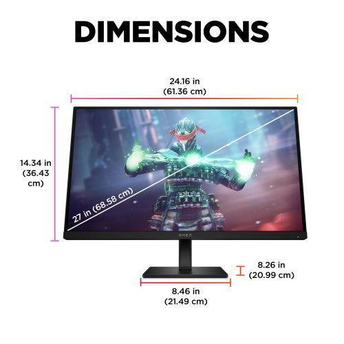 780G8AA | OMEN by HP 27 inch UHD 144Hz Gaming Monitor - OMEN 27k