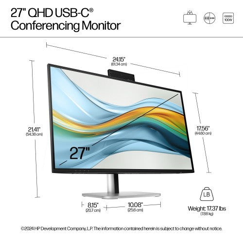9E0Y9UT#ABB | HP Series 5 Pro 27 inch QHD USB-C Conferencing Monitor - 527pm