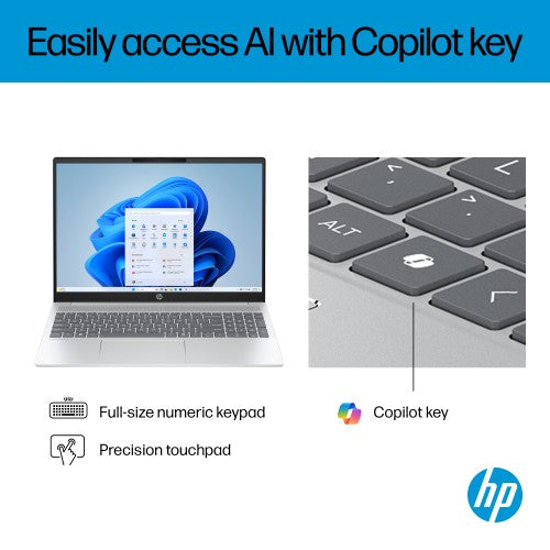 HP OmniBook 5 Laptop 16-bc1006nax 40.6 cm (16") 2K 8 GB LPDDR5-SDRAM 512 GB SSD Wi-Fi 6 (802.11ax) Windows 11 Home Silver