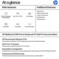 HP EliteBook 6 G1iR Wolf Pro Security Edition Intel Core 5 120U Laptop 35.6 cm (14") WUXGA 16 GB DDR5-SDRAM 512 GB SSD Wi-Fi 6E (802.11ax) Windows 11 Pro Silver