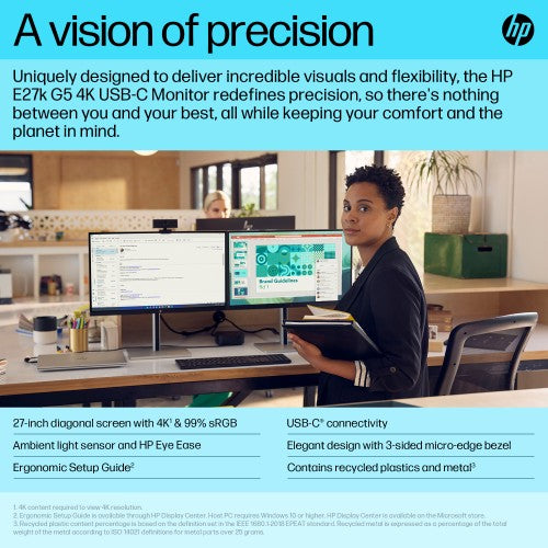 6N4C4AA#ABU | HP E-Series E27k G5 4K USB-C Monitor