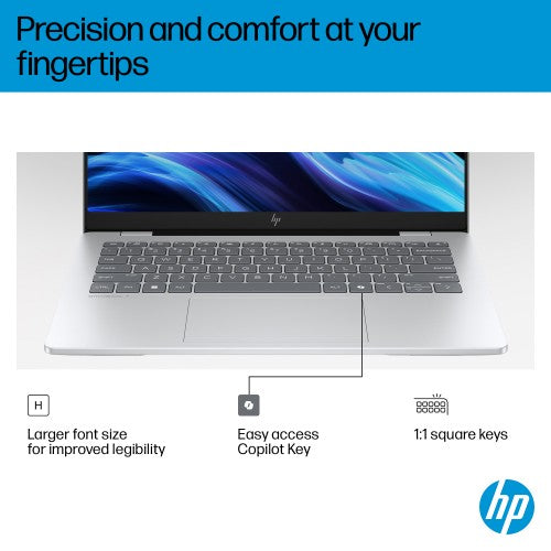 HP OmniBook 7 Laptop AI 14-fr0002nax Intel Core Ultra 7 255H 35.6 cm (14") 2K 32 GB LPDDR5-SDRAM 1 TB SSD Wi-Fi 6E (802.11ax) Windows 11 Home AI PC Silver