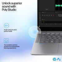 HP OmniBook Ultra 14-fd0001na Copilot+ PC AMD Ryzen AI 9 365 Laptop 35.6 cm (14") Touchscreen 2.2K 16 GB LPDDR5x-SDRAM 1 TB SSD Wi-Fi 7 (802.11be) Windows 11 Home Silver