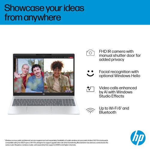 HP OmniBook 5 Laptop 16-bc1005nax AMD Ryzen™ 5 8540U 40.6 cm (16") 2K 16 GB LPDDR5-SDRAM 512 GB SSD Wi-Fi 6 (802.11ax) Windows 11 Home Silver