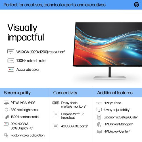 8X534AA#ABU | HP Series 7 Pro 24 inch WUXGA Monitor - 724pn