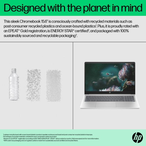 8Y5D1EA#ABU | HP Chromebook 15a-nb0004na Intel® Core™ i3 i3-N305 39.6 cm (15.6") Full HD 8 GB LPDDR5-SDRAM 256 GB Flash Wi-Fi 6 (802.11ax) ChromeOS Silver