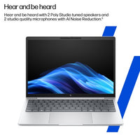 HP EliteBook 8 G1i AI PC Wolf Pro Security Edition Intel Core Ultra 7 255U Laptop 40.6 cm (16") WUXGA 24 GB DDR5-SDRAM 512 GB SSD Wi-Fi 6E (802.11ax) Windows 11 Pro Silver