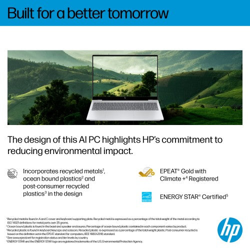BG3G9EA#ABU | HP OmniBook 7 AI 16-ay0003na Intel Core Ultra 5 225H Laptop 40.6 cm (16") 2K 16 GB DDR5-SDRAM 1 TB SSD Wi-Fi 6E (802.11ax) Windows 11 Home AI PC Silver