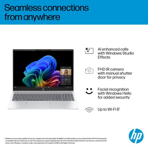 HP OmniBook 5 NGAI OmniBook 5 Next Gen AI 16-ag1007na Copilot+ PC AMD Ryzen™ AI 5 340 Laptop 40.6 cm (16") 2K 16 GB LPDDR5x-SDRAM 1 TB SSD Wi-Fi 6 (802.11ax) Windows 11 Home Silver