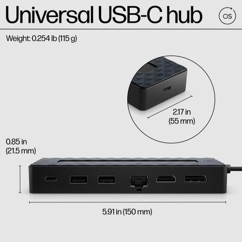 9H0H9AA#ABU | HP Universal USB-C Hub and Laptop Charger Combo