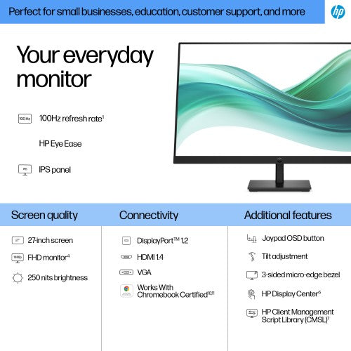 B0CG3UT#ABU | HP Series 3 Pro 27 inch FHD Monitor - 327pf