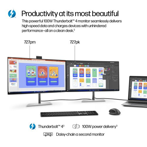 8J9G2AA#ABU | HP Series 7 Pro 27 inch 4K Thunderbolt 4 Monitor - 727pk