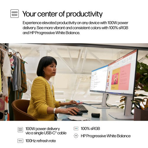 9D9V7AA#ABU | HP Series 5 Pro 23.8 inch FHD USB-C Monitor - 524pu