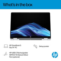 HP OmniBook 5 Flip 2-in-1 Laptop 14-fp0000nax Intel® Core™ i3 i3-1315U 35.6 cm (14") Touchscreen 2K 8 GB LPDDR5-SDRAM 512 GB SSD Wi-Fi 6 (802.11ax) Windows 11 Home Silver