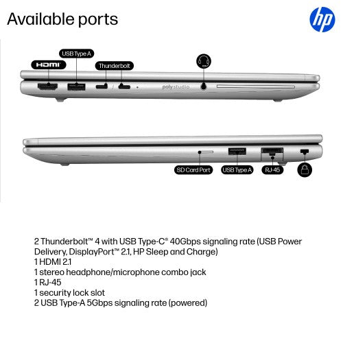 HP EliteBook 6 G1i Intel Core Ultra 5 225U Laptop 33.8 cm (13.3") WUXGA 16 GB DDR5-SDRAM 512 GB SSD Wi-Fi 7 (802.11be) Windows 11 Pro AI PC Silver