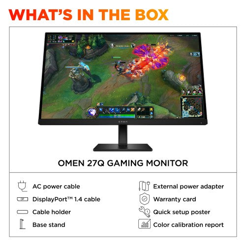 AV4H6AA | HP OMEN 27 inch QHD 180Hz Gaming Monitor - 27q G2
