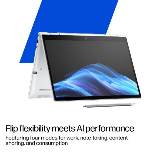 A27B9EA#ABU | HP EliteBook 8 Flip G1i AI PC Wolf Pro Security Edition Intel Core Ultra 7 255U Hybrid (2-in-1) 33.8 cm (13.3") Touchscreen WUXGA 64 GB LPDDR5x-SDRAM 1 TB SSD Wi-Fi 7 (802.11be) Windows 11 Pro Silver