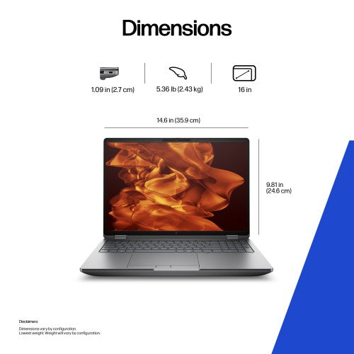 98M24ET#ABU | HP ZBook Fury G1i Data Science Intel Core Ultra 7 255HX Mobile workstation 40.6 cm (16") WUXGA 32 GB DDR5-SDRAM 1 TB SSD NVIDIA RTX PRO 2000 Blackwell Wi-Fi 7 (802.11be) Windows 11 Pro AI Workstation, AI PC Silver