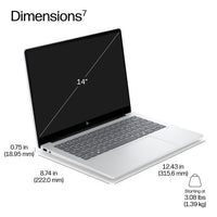 HP EB8G2I14AI U7 355 14 16GB/256 PC Copilot+ PC Intel Core Ultra 7 Laptop 35.6 cm (14") WUXGA LPDDR5x-SDRAM 256 GB SSD Wi-Fi 7 (802.11be) Windows 11 Pro Silver