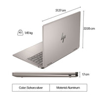 HP Spectre x360 14-eu0006na Intel Core Ultra 5 125H Hybrid (2-in-1) 35.6 cm (14") Touchscreen 3K 16 GB LPDDR5x-SDRAM 512 GB SSD Wi-Fi 6E (802.11ax) Windows 11 Home AI PC Black