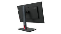 Black Lenovo ThinkVision P24h-30 23.8-inch LED monitor shown from rear with adjustable stand.