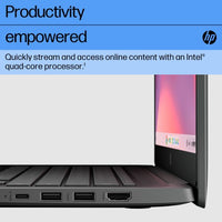 HP Chromebook Fortis G1i Intel® N N150 35.6 cm (14") Touchscreen Full HD 8 GB LPDDR5x-SDRAM 128 GB UFS Wi-Fi 6E (802.11ax) ChromeOS Black