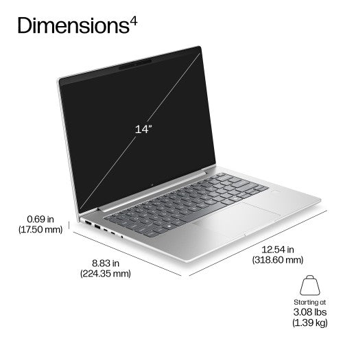 HP ProBook 4 G2a 14 inch Notebook Next Gen AI PC Wolf Pro Security Edition AMD Ryzen™ AI 7 445 Laptop 35.6 cm (14") WUXGA 16 GB DDR5-SDRAM 512 GB SSD Wi-Fi 7 (802.11be) Windows 11 Pro Silver