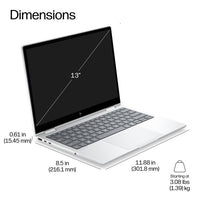 HP EB8FLG2I13AI U7 356H 13 32GB/512 Copilot+ PC Intel Core Ultra 7 Laptop 33.8 cm (13.3") Touchscreen WUXGA LPDDR5x-SDRAM 512 GB SSD Wi-Fi 7 (802.11be) Windows 11 Pro Silver
