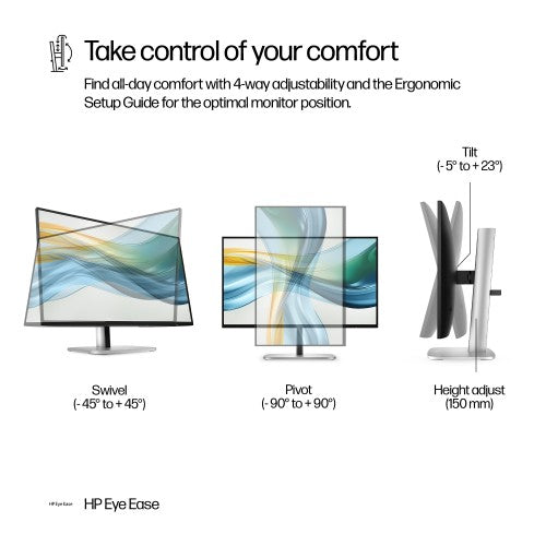 9D9V7AA#ABU | HP Series 5 Pro 23.8 inch FHD USB-C Monitor - 524pu