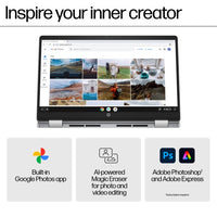 HP Chromebook x360 14b-cd0003na Intel® Core™ i3 i3-N305 35.6 cm (14") Touchscreen Full HD 8 GB LPDDR5-SDRAM 128 GB UFS Wi-Fi 6 (802.11ax) ChromeOS Silver