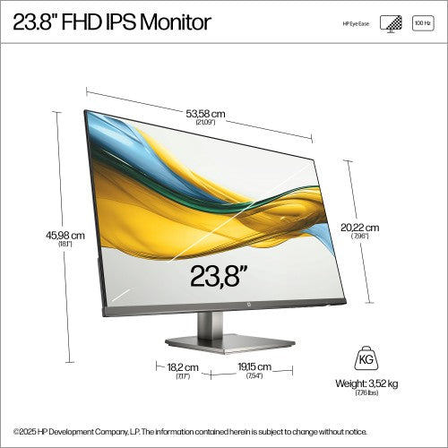 B11W5AT#ABU | HP Series 5 23.8 inch FHD Monitor - 524da